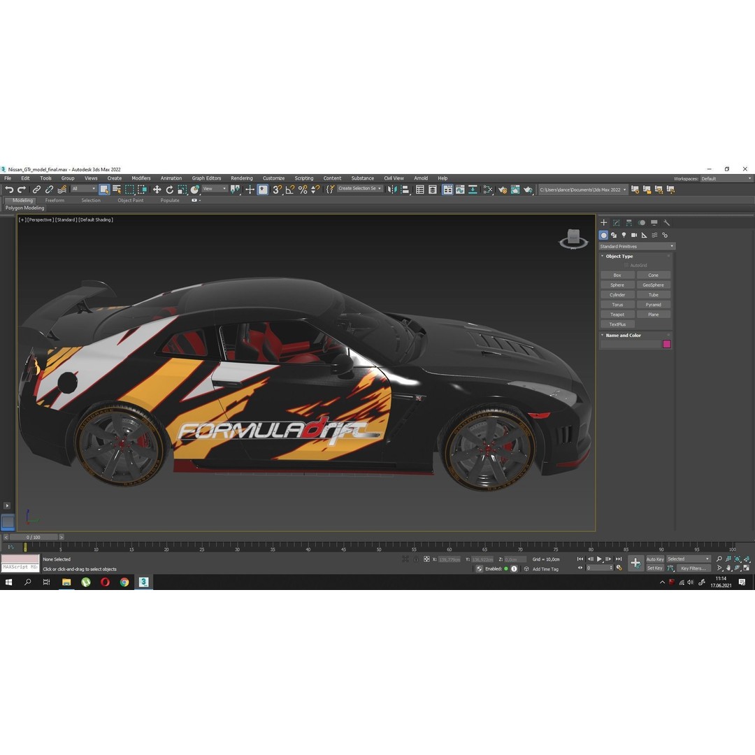 Nissan GT-R Racing Car 3D Model – Low Poly PBR Game Asset, FBX - View 8