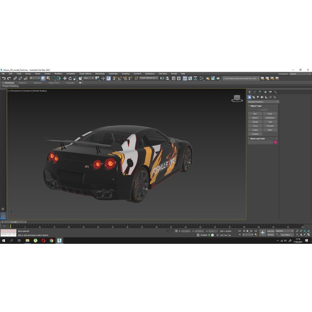 Nissan GT-R Racing Car 3D Model – Low Poly PBR Game Asset, FBX - View 9