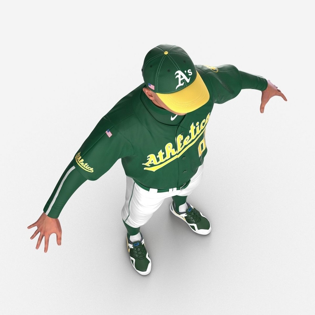 Baseball Player 3D Model – High Poly Game Asset, FBX, PBR - View 3