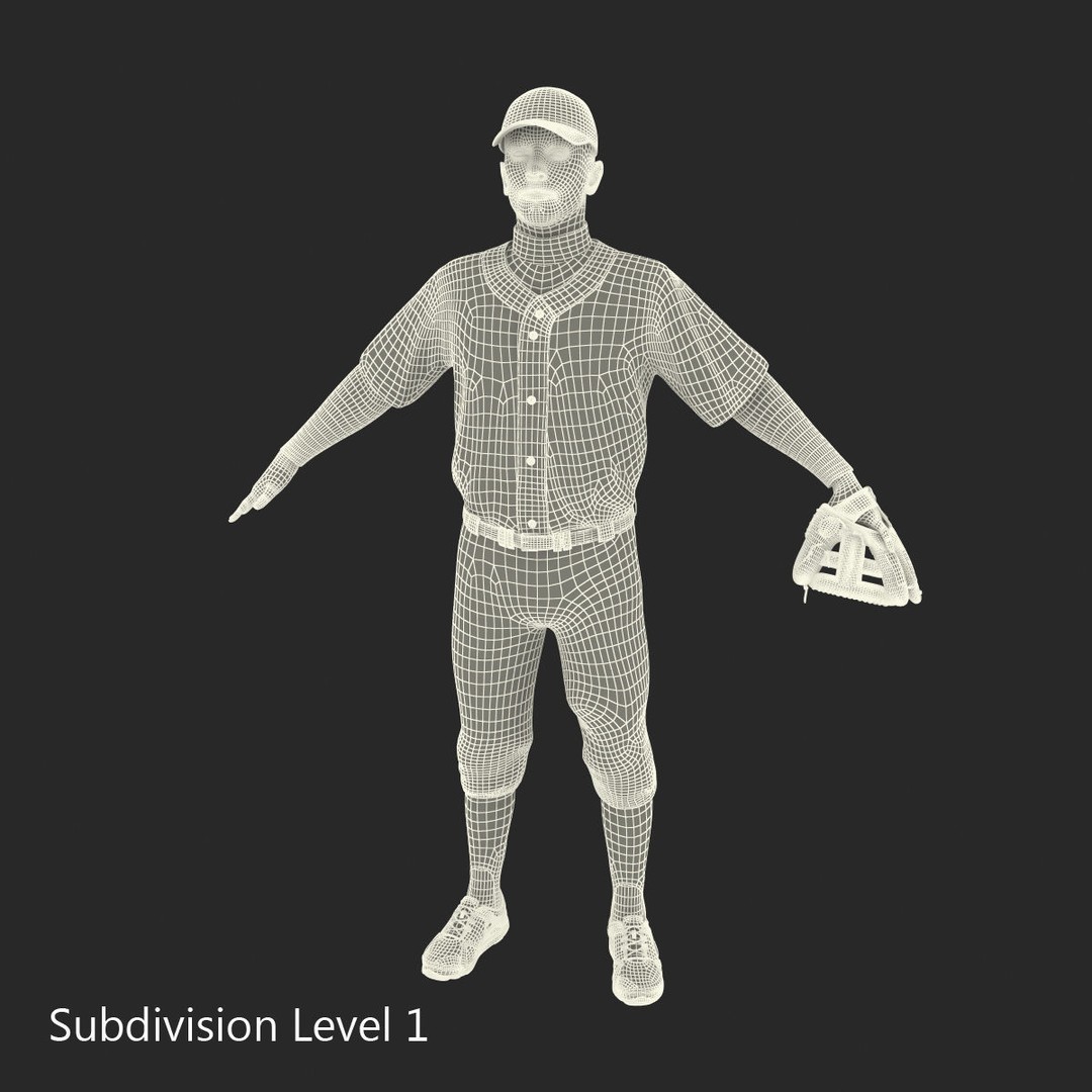 Baseball Player 3D Model – High Poly Game Asset, FBX, PBR - View 42