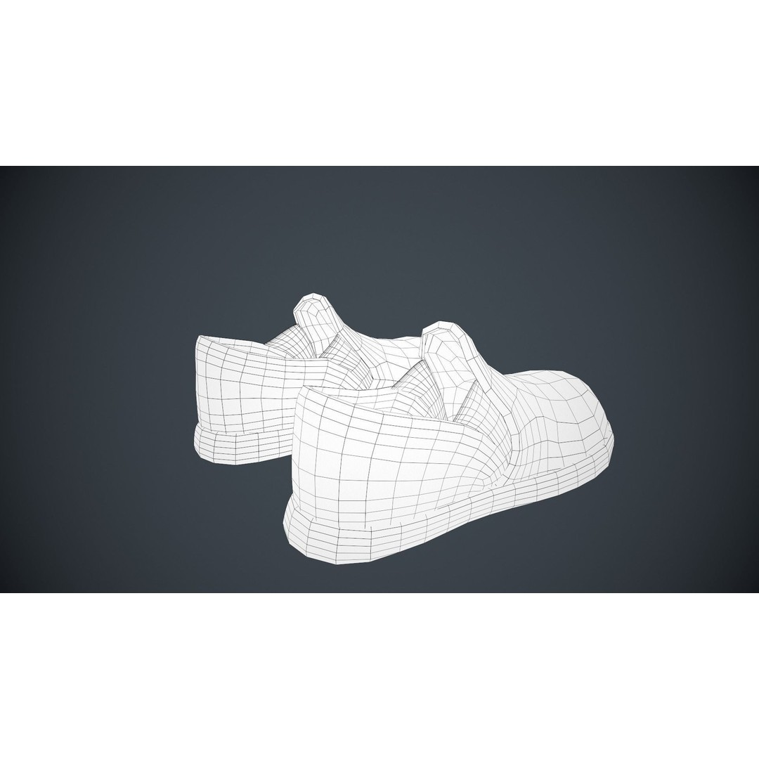 Stylized Blue Leather Shoes 3D Model – Low Poly PBR Game Asset, FBX, OBJ