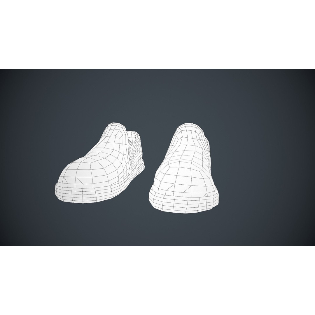 Stylized Blue Leather Shoes 3D Model – Low Poly PBR Game Asset, FBX, OBJ - View 10