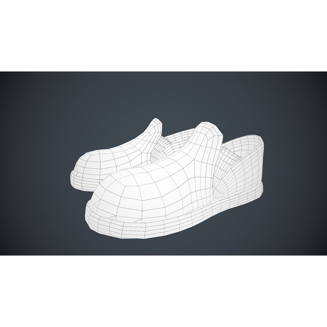 Stylized Blue Leather Shoes 3D Model – Low Poly PBR Game Asset, FBX, OBJ - View 12