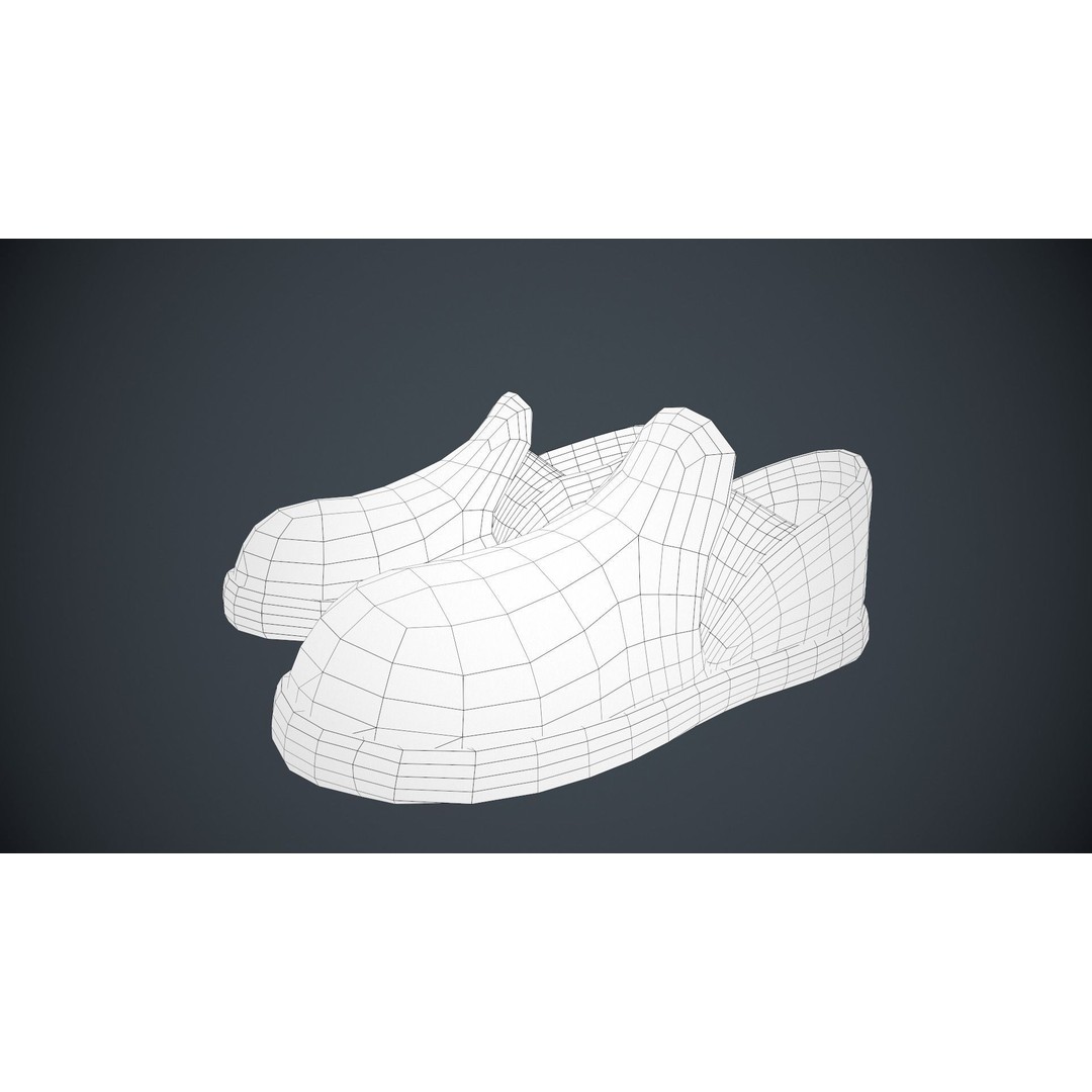 Stylized Blue Leather Shoes 3D Model – Low Poly PBR Game Asset, FBX, OBJ - View 13