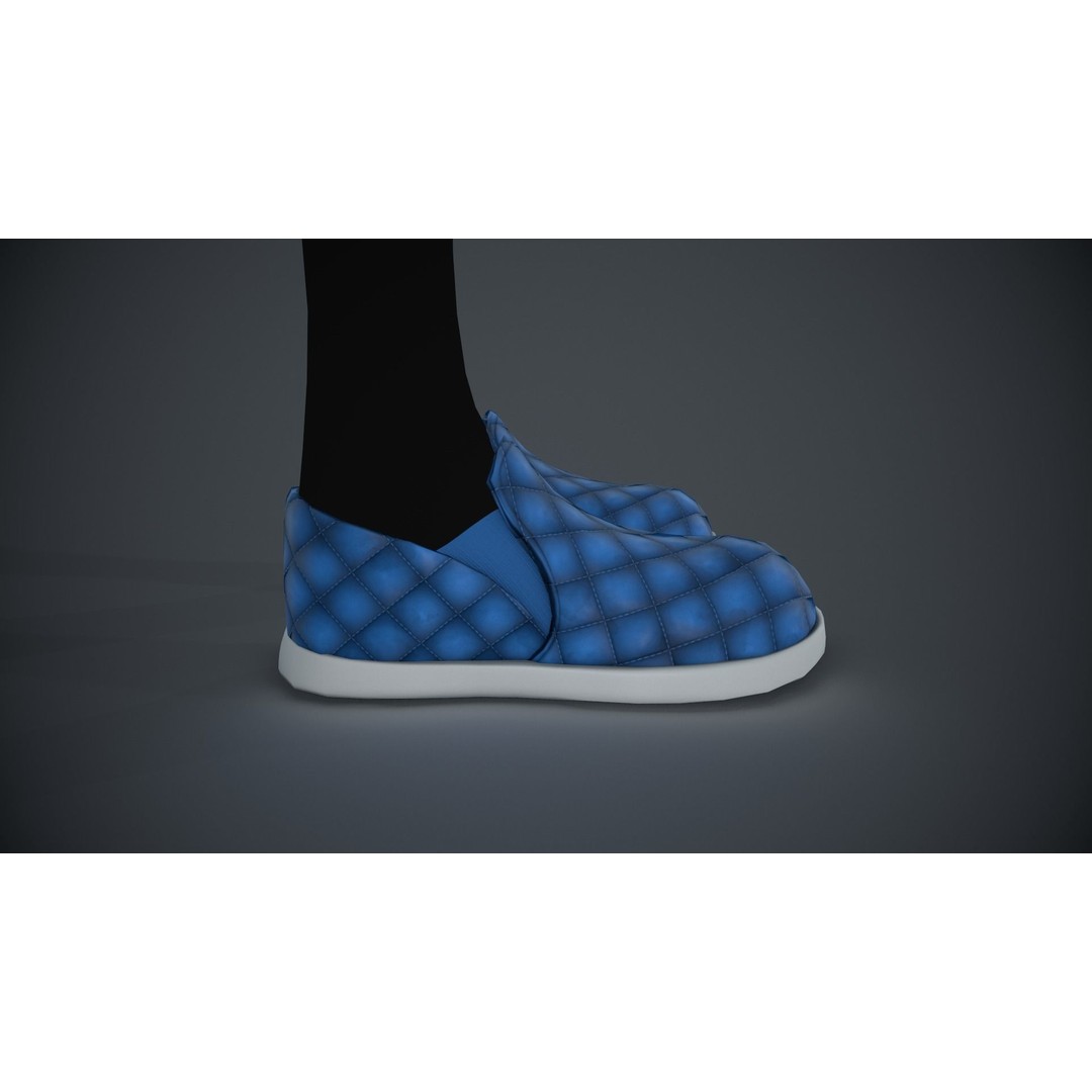 Stylized Blue Leather Shoes 3D Model – Low Poly PBR Game Asset, FBX, OBJ - View 6