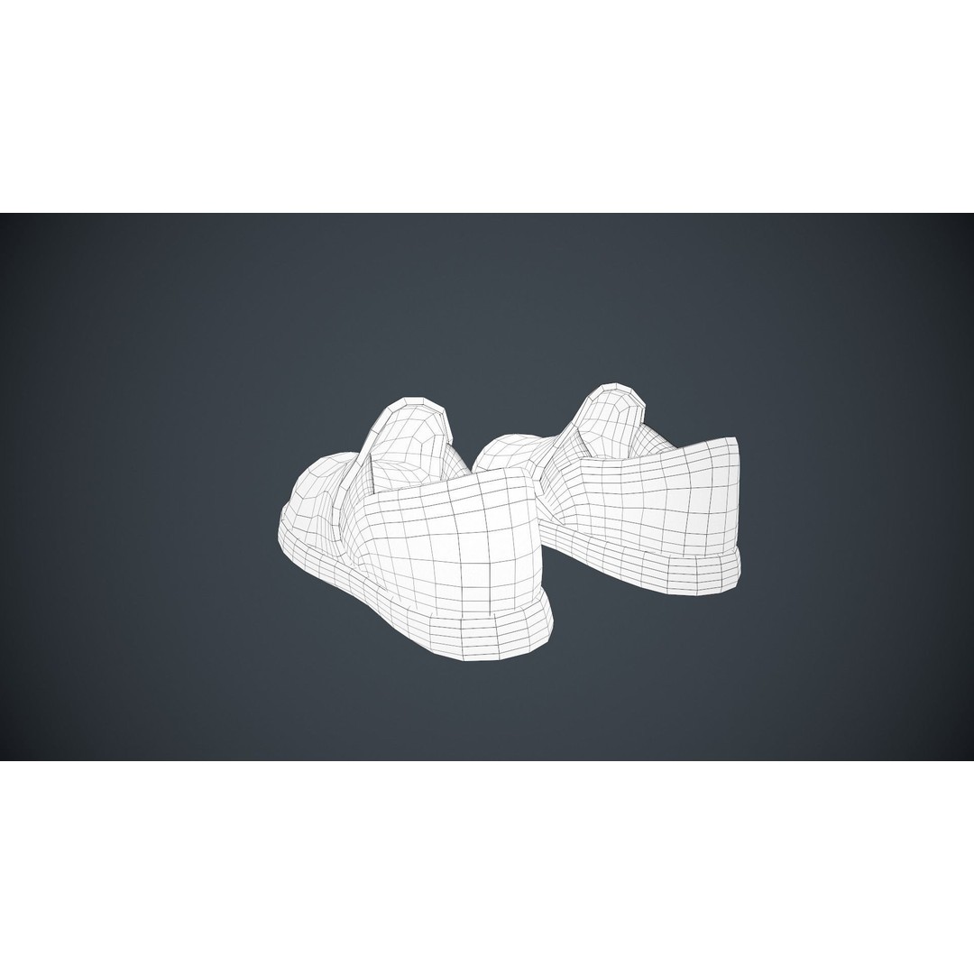 Stylized Blue Leather Shoes 3D Model – Low Poly PBR Game Asset, FBX, OBJ - View 9
