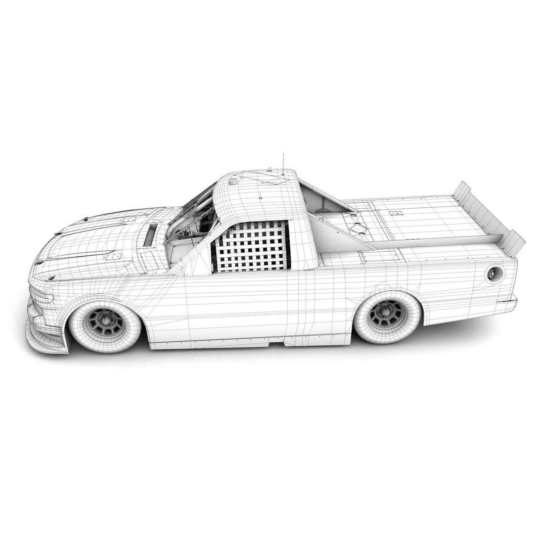 Chevrolet Silverado 3D Model – Low Poly Racing Asset, FBX, OBJ - View 4