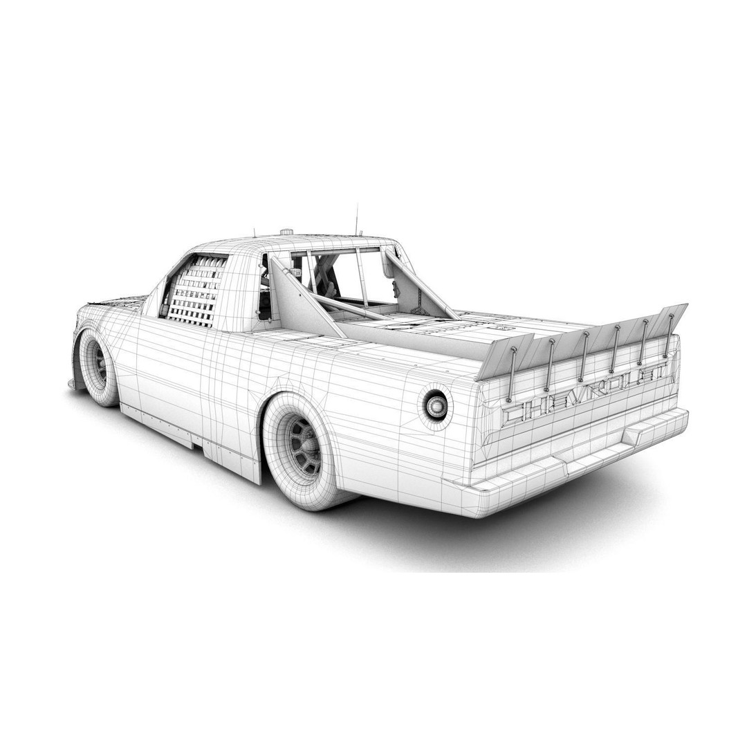 Chevrolet Silverado 3D Model – Low Poly Racing Asset, FBX, OBJ - View 5