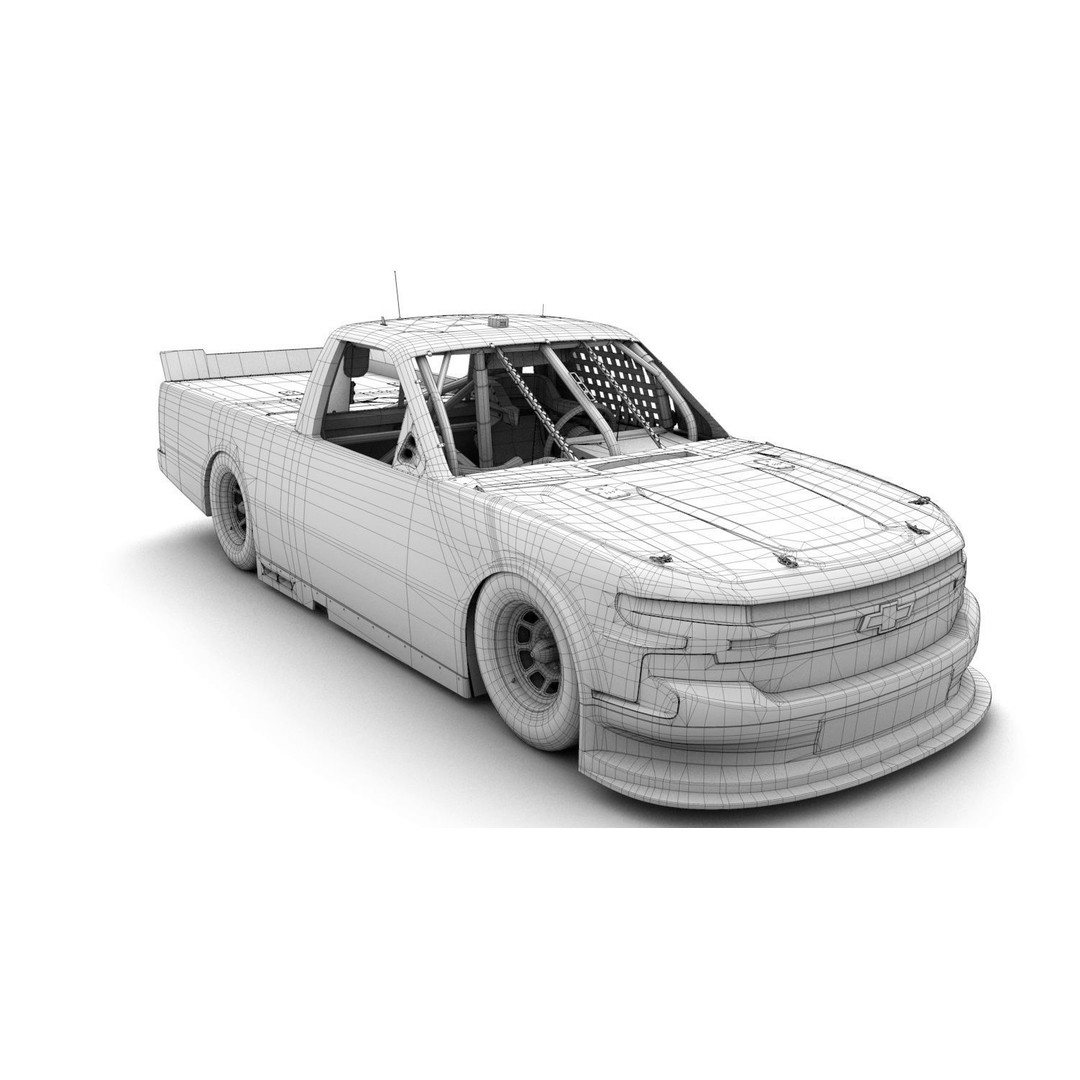 Chevrolet Silverado 3D Model – Low Poly Racing Asset, FBX, OBJ - View 9