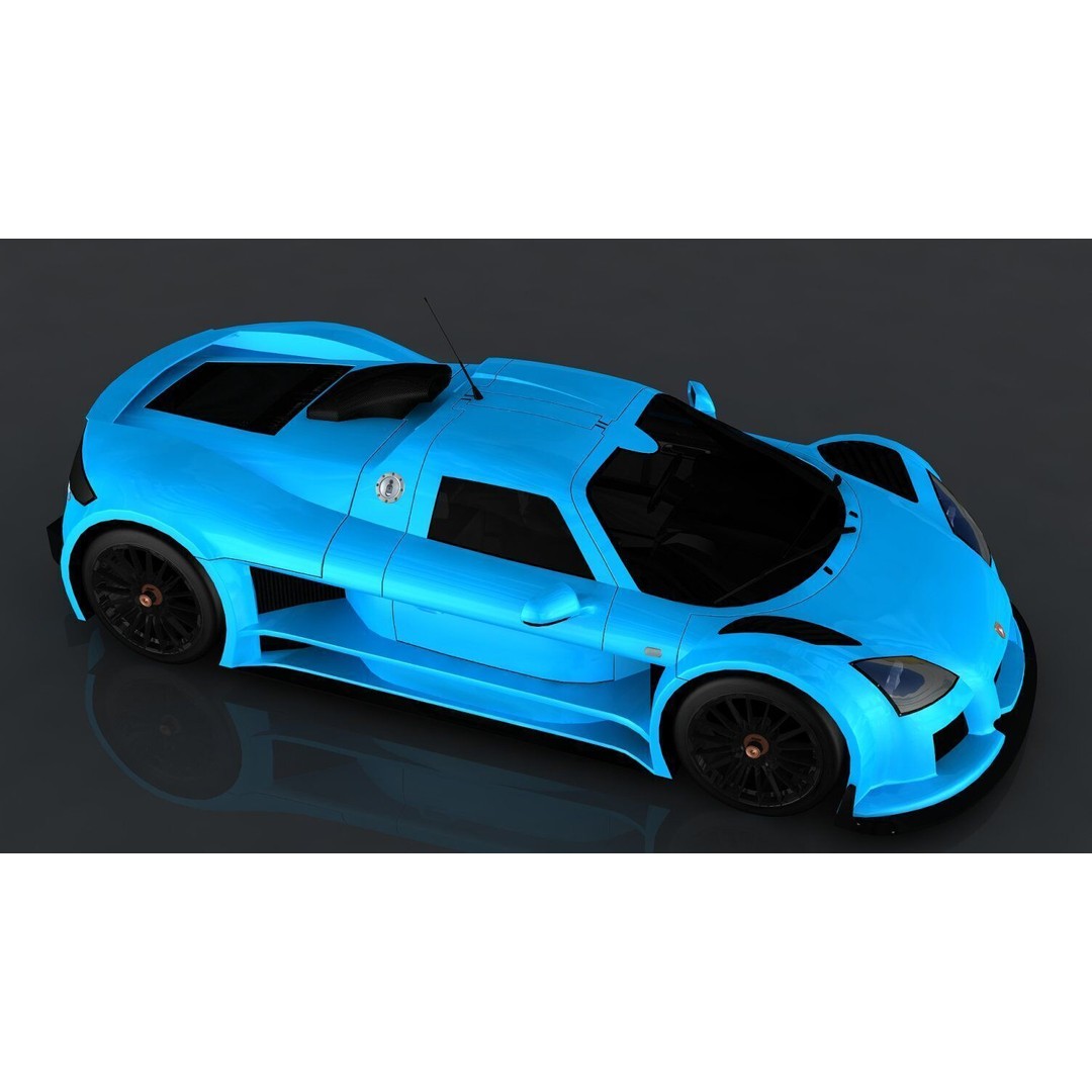 Gumpert Apollo S 3D Model – Low Poly Game-Ready Asset, FBX, OBJ - View 4