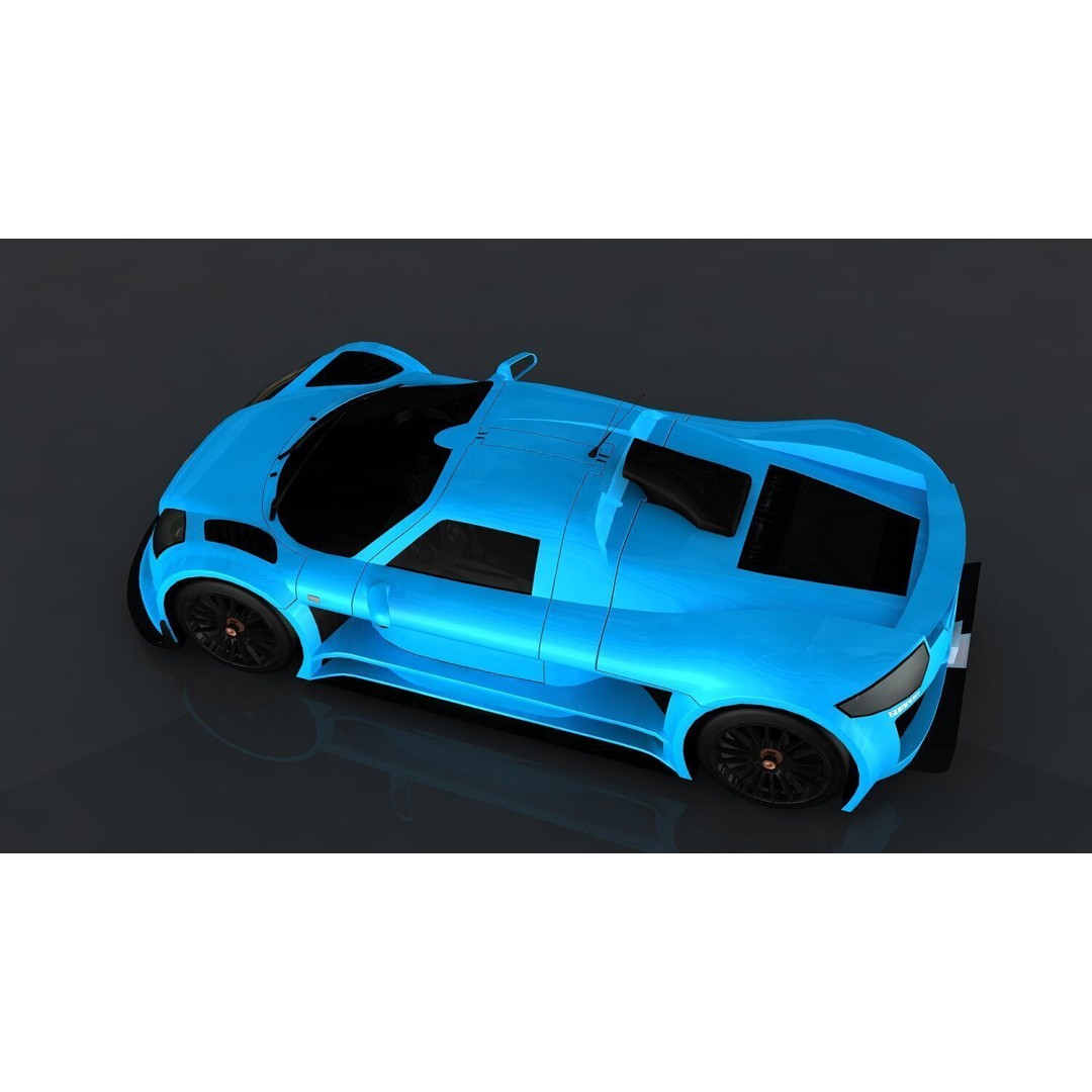 Gumpert Apollo S 3D Model – Low Poly Game-Ready Asset, FBX, OBJ - View 8