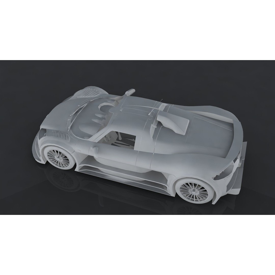 Gumpert Apollo S 3D Model – Low Poly Game-Ready Asset, FBX, OBJ - View 9
