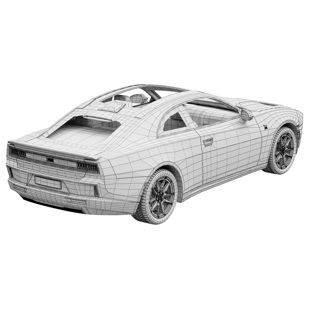 Dodge Charger Daytona 3D Model – High Poly Car Asset, FBX, PBR Textures