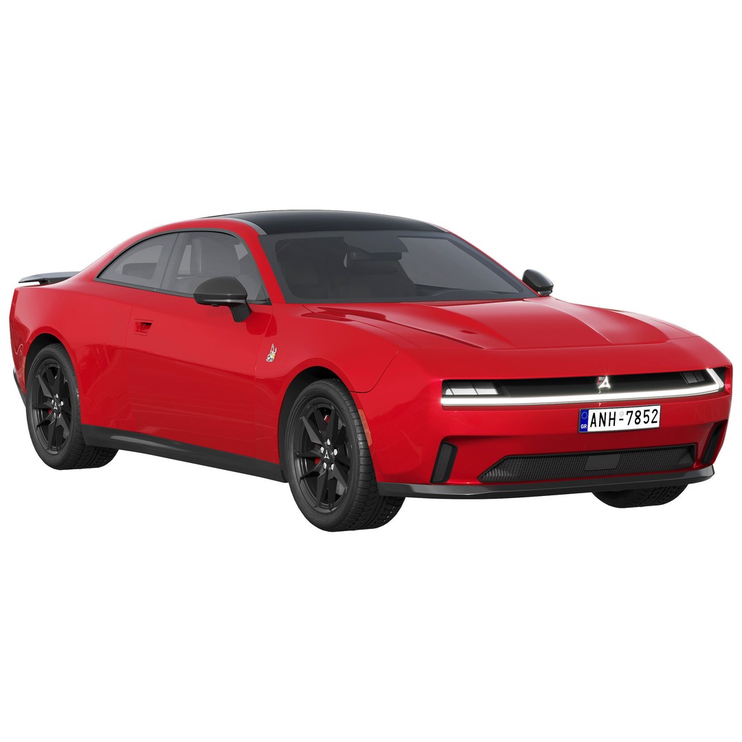 Dodge Charger Daytona 3D Model – High Poly Car Asset, FBX, PBR Textures - View 3