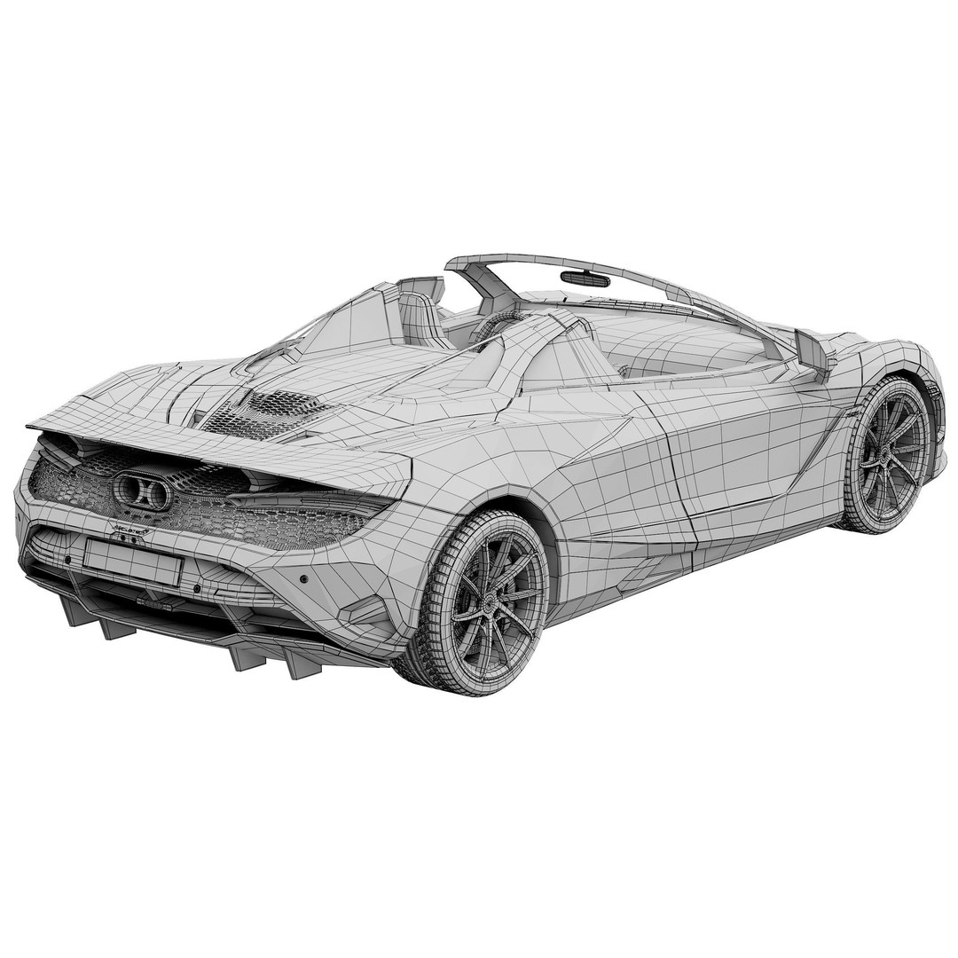 McLaren 750S Spider 3D Model – High Poly PBR Car Asset, FBX