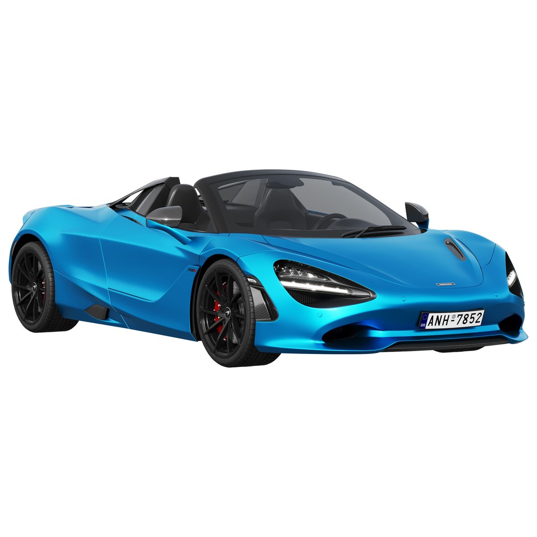 McLaren 750S Spider 3D Model – High Poly PBR Car Asset, FBX - View 3