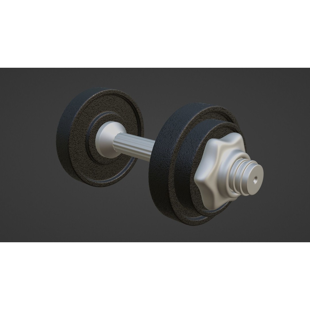 Realistic Gym Dumbbell 3D Model – High Poly Workout Equipment, FBX, OBJ