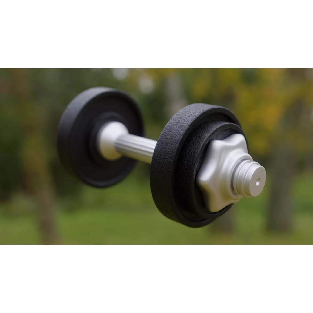 Realistic Gym Dumbbell 3D Model – High Poly Workout Equipment, FBX, OBJ - View 2