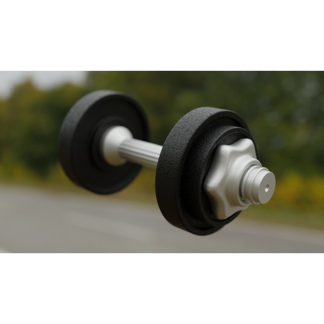 Realistic Gym Dumbbell 3D Model – High Poly Workout Equipment, FBX, OBJ - View 4