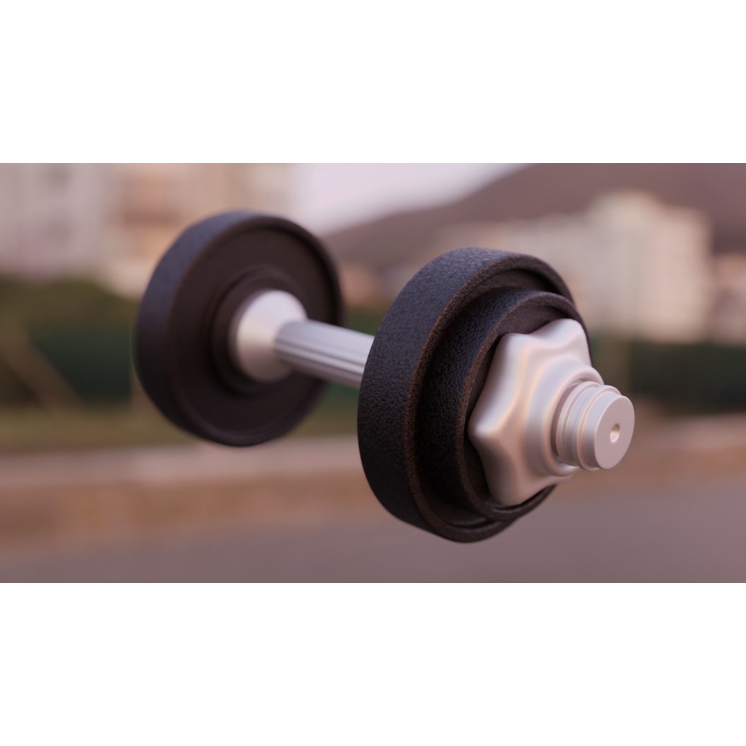 Realistic Gym Dumbbell 3D Model – High Poly Workout Equipment, FBX, OBJ - View 6