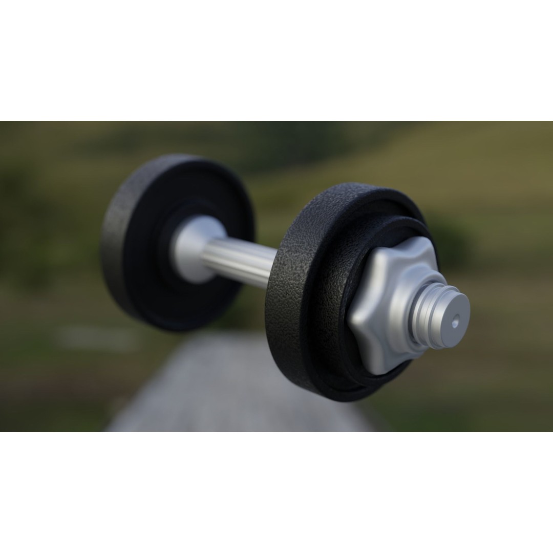 Realistic Gym Dumbbell 3D Model – High Poly Workout Equipment, FBX, OBJ - View 8