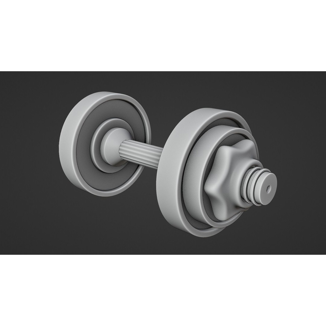 Realistic Gym Dumbbell 3D Model – High Poly Workout Equipment, FBX, OBJ - View 9