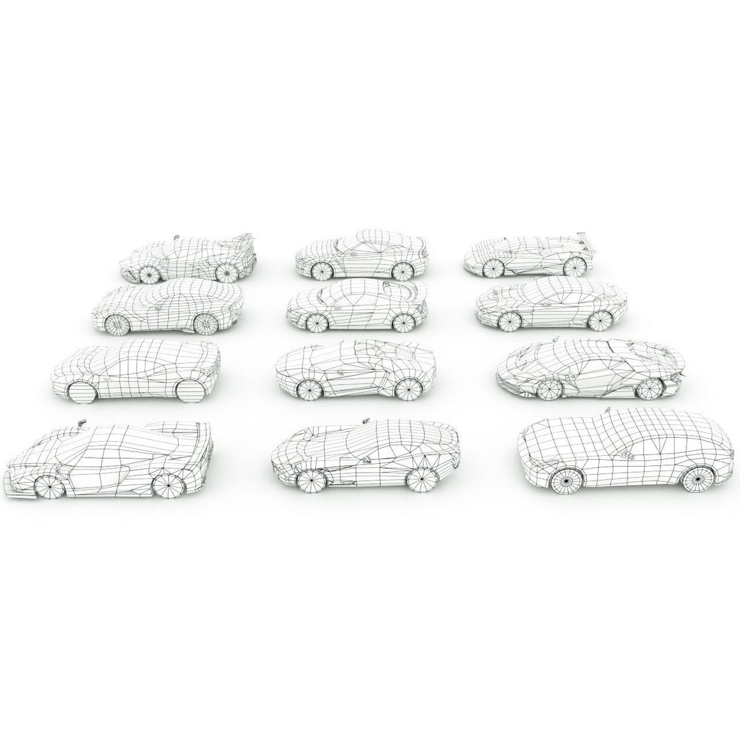 Low Poly Sportscars 3D Model – 12 Car Bundle, Game Ready FBX - View 9