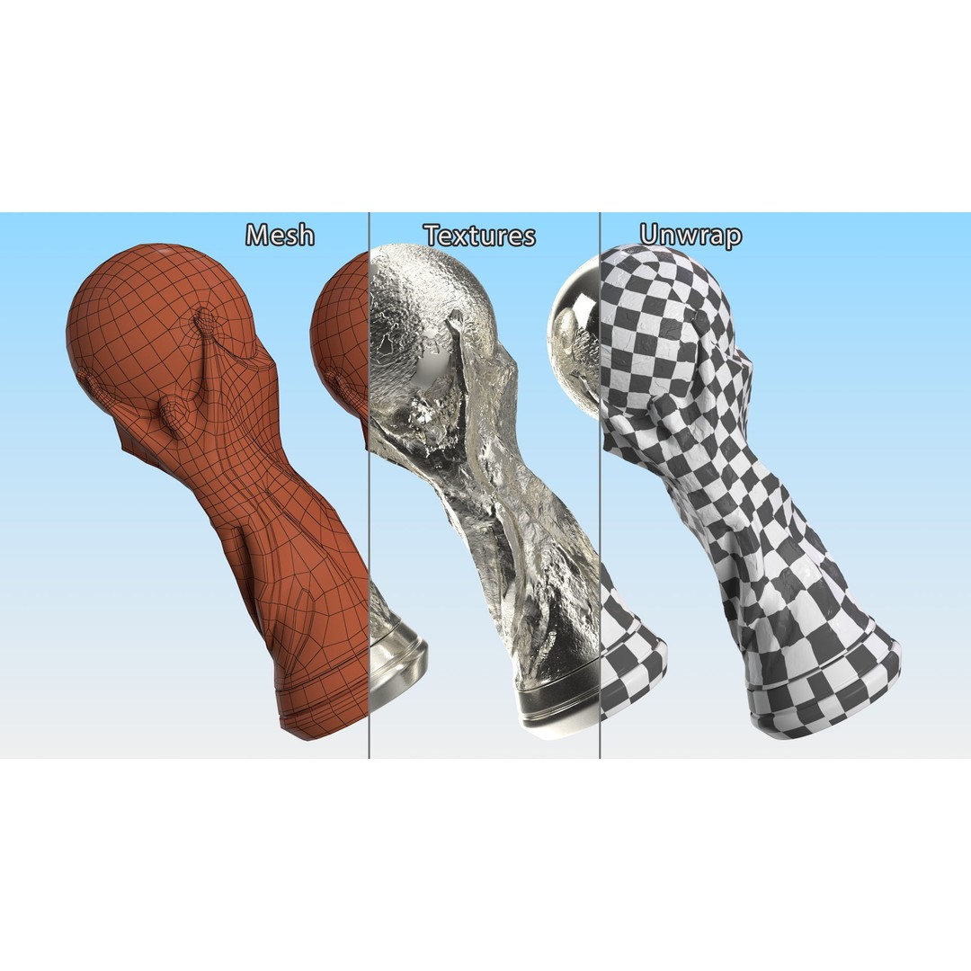 Silver Football Cup Trophy 3D Model – High Quality PBR Asset, FBX, OBJ - View 13