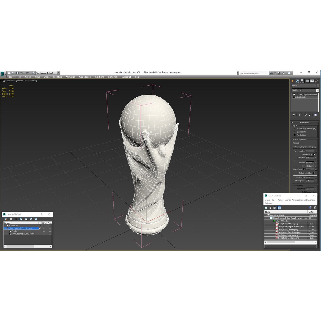 Silver Football Cup Trophy 3D Model – High Quality PBR Asset, FBX, OBJ - View 17