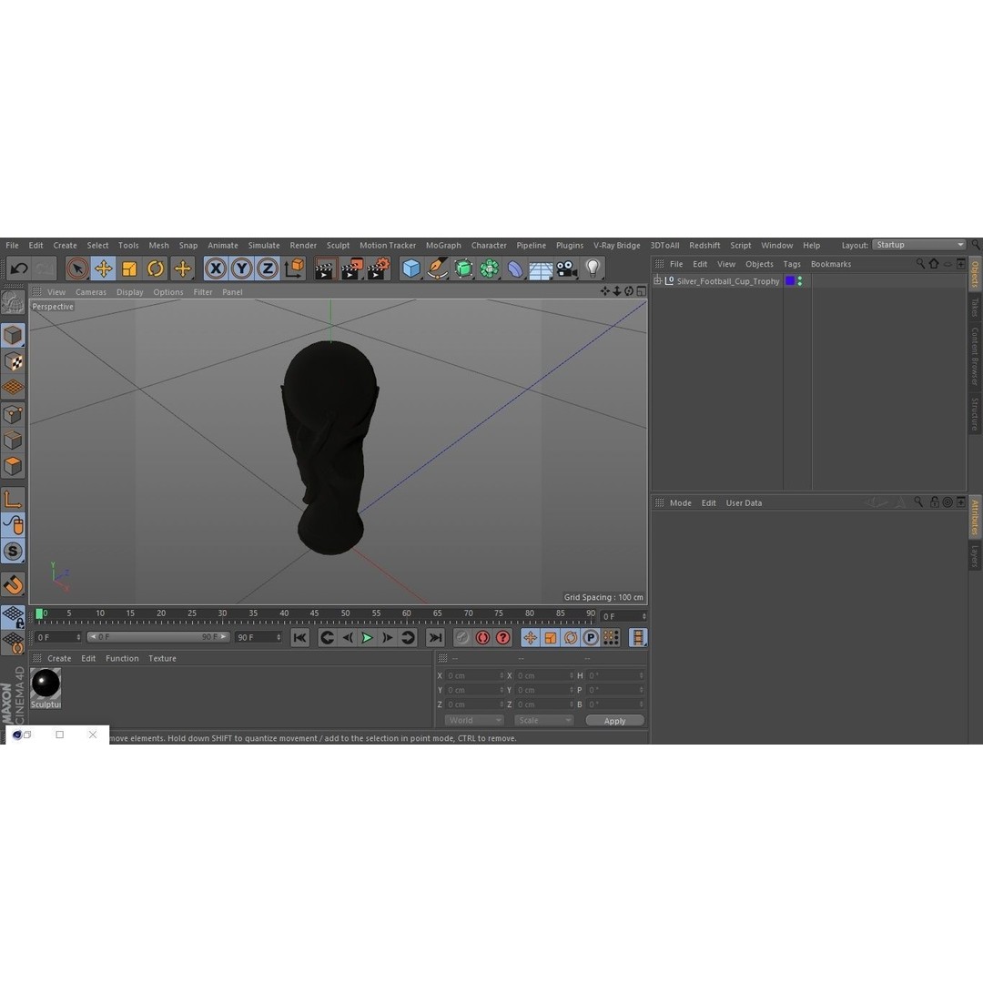 Silver Football Cup Trophy 3D Model – High Quality PBR Asset, FBX, OBJ - View 19