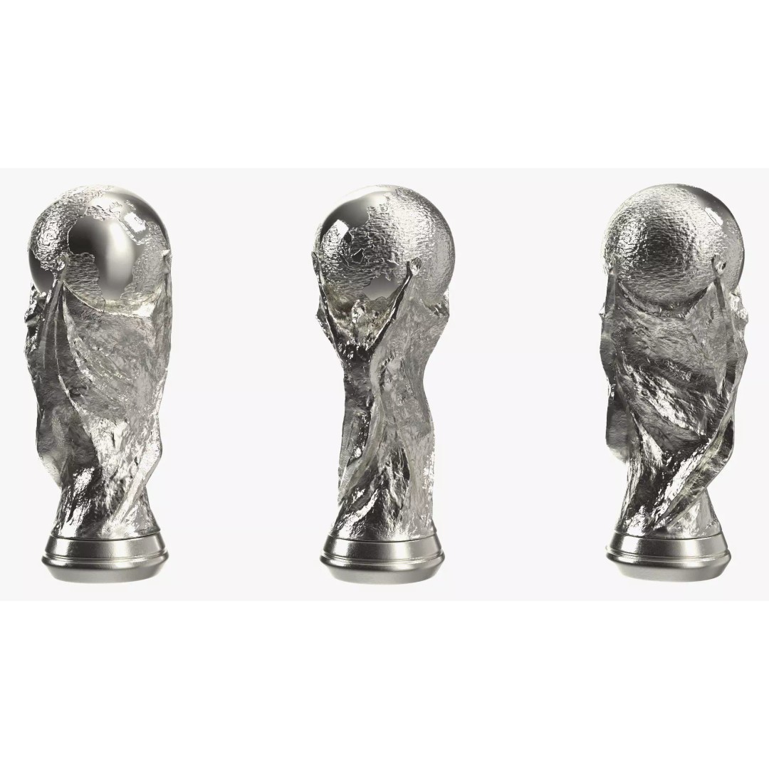Silver Football Cup Trophy 3D Model – High Quality PBR Asset, FBX, OBJ - View 2
