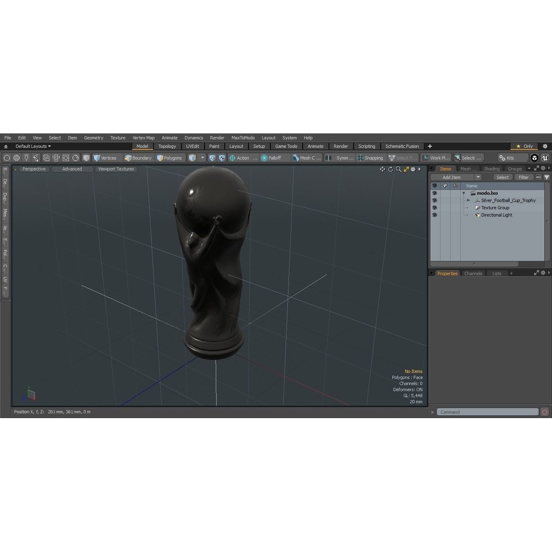 Silver Football Cup Trophy 3D Model – High Quality PBR Asset, FBX, OBJ - View 20