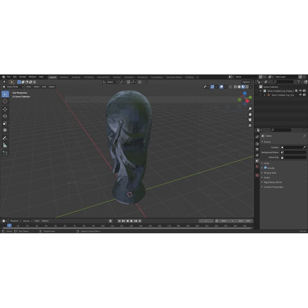 Silver Football Cup Trophy 3D Model – High Quality PBR Asset, FBX, OBJ - View 21