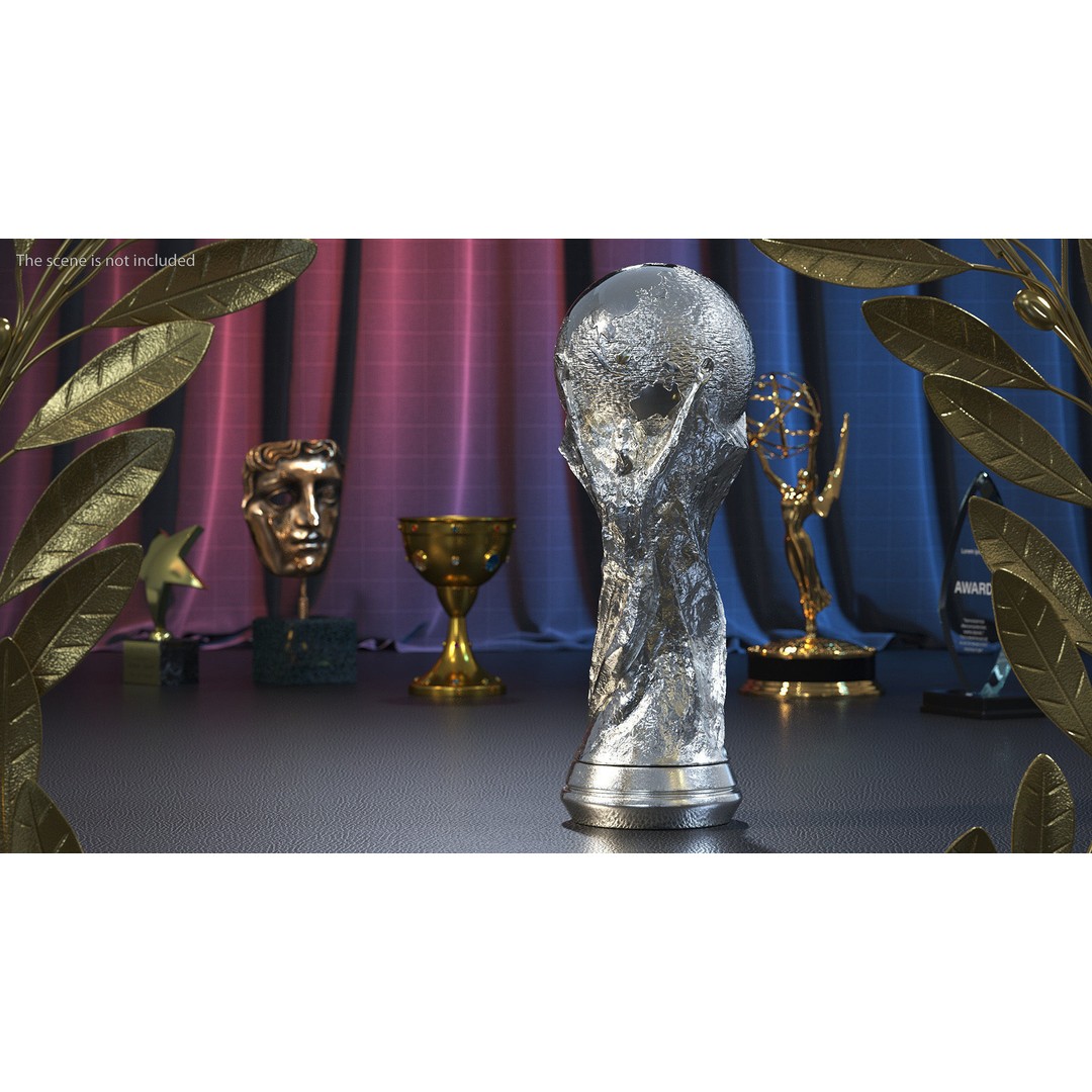 Silver Football Cup Trophy 3D Model – High Quality PBR Asset, FBX, OBJ - View 3