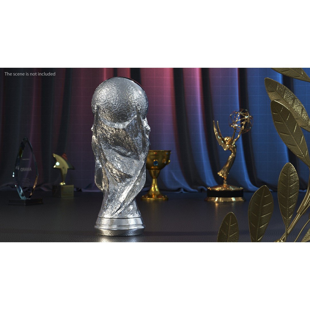 Silver Football Cup Trophy 3D Model – High Quality PBR Asset, FBX, OBJ - View 4