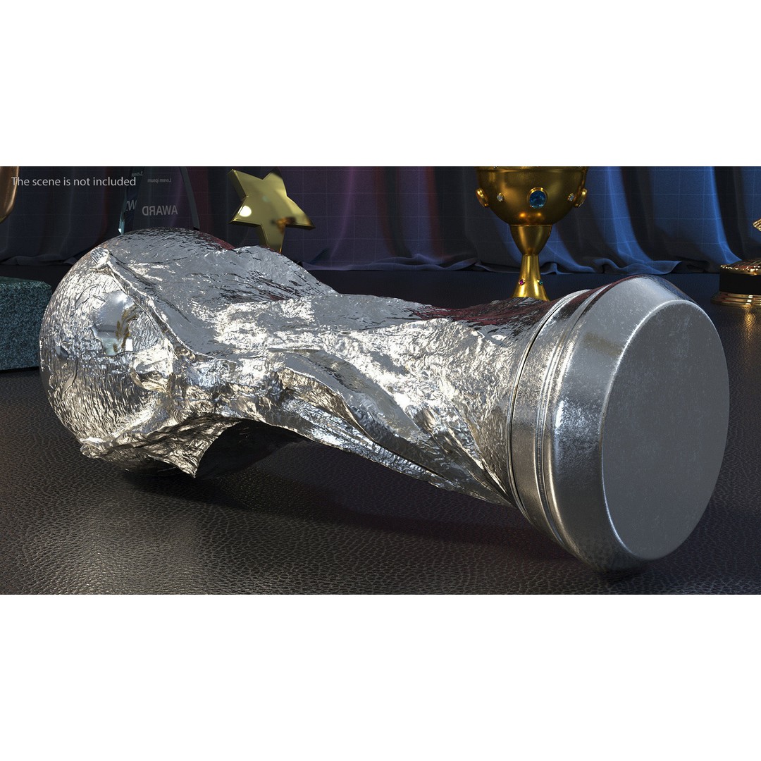 Silver Football Cup Trophy 3D Model – High Quality PBR Asset, FBX, OBJ - View 6