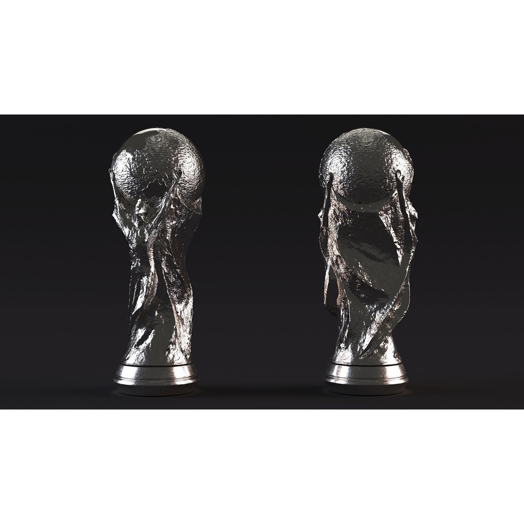 Silver Football Cup Trophy 3D Model – High Quality PBR Asset, FBX, OBJ - View 7