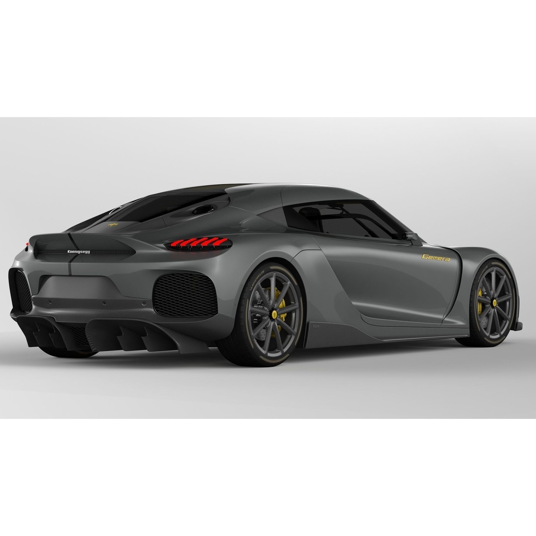 Koenigsegg Gemera 3D Model – High Poly Grand Tourer, FBX, OBJ - View 3
