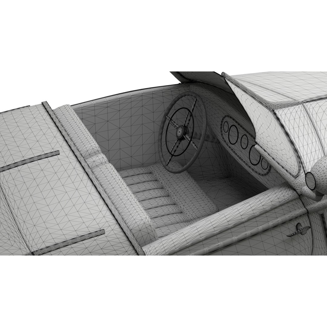 Mercedes Benz 540K 3D Model – Antique Car with Detailed Exterior, FBX, OBJ
