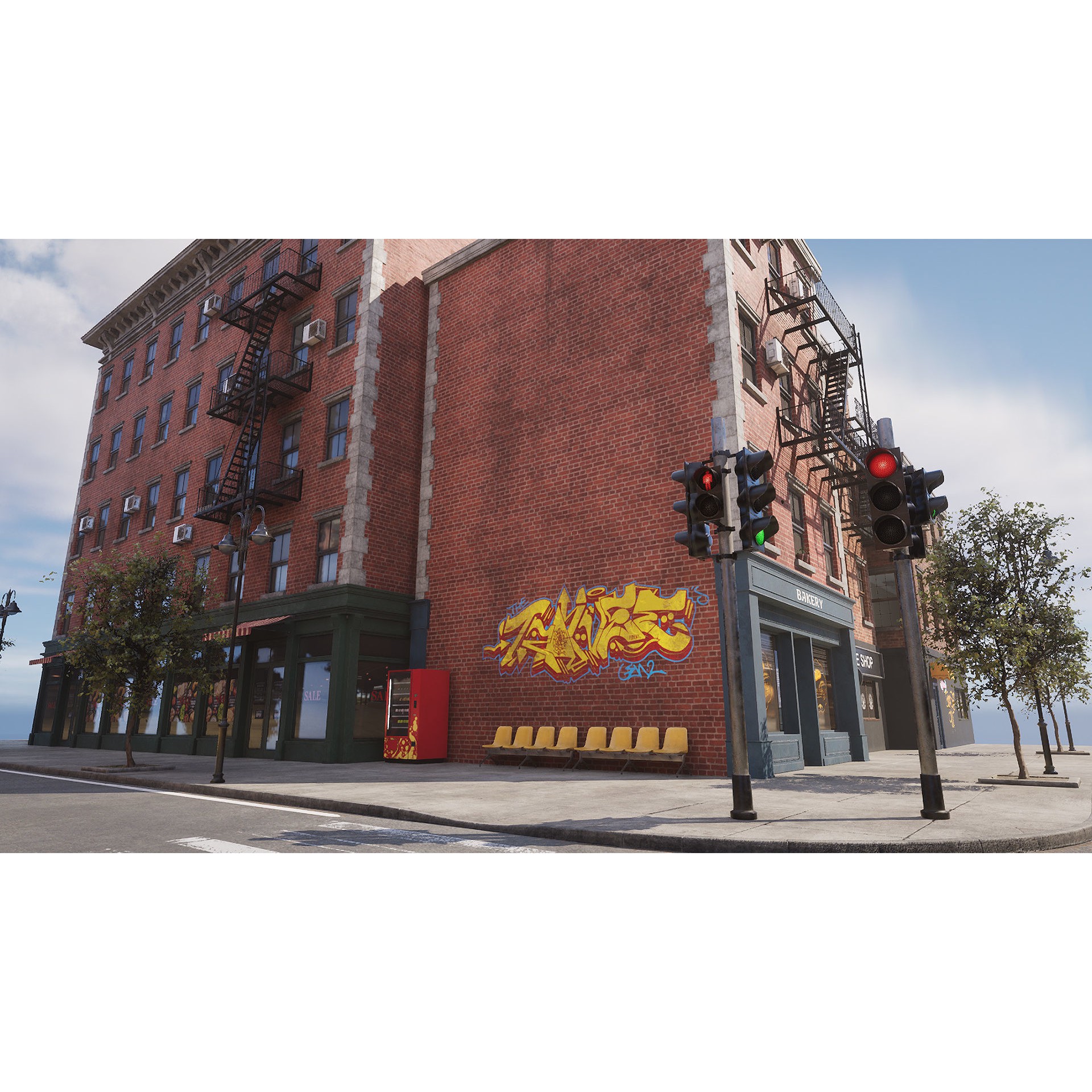 New York Street - Modular Game-Ready 3D Model - View 19
