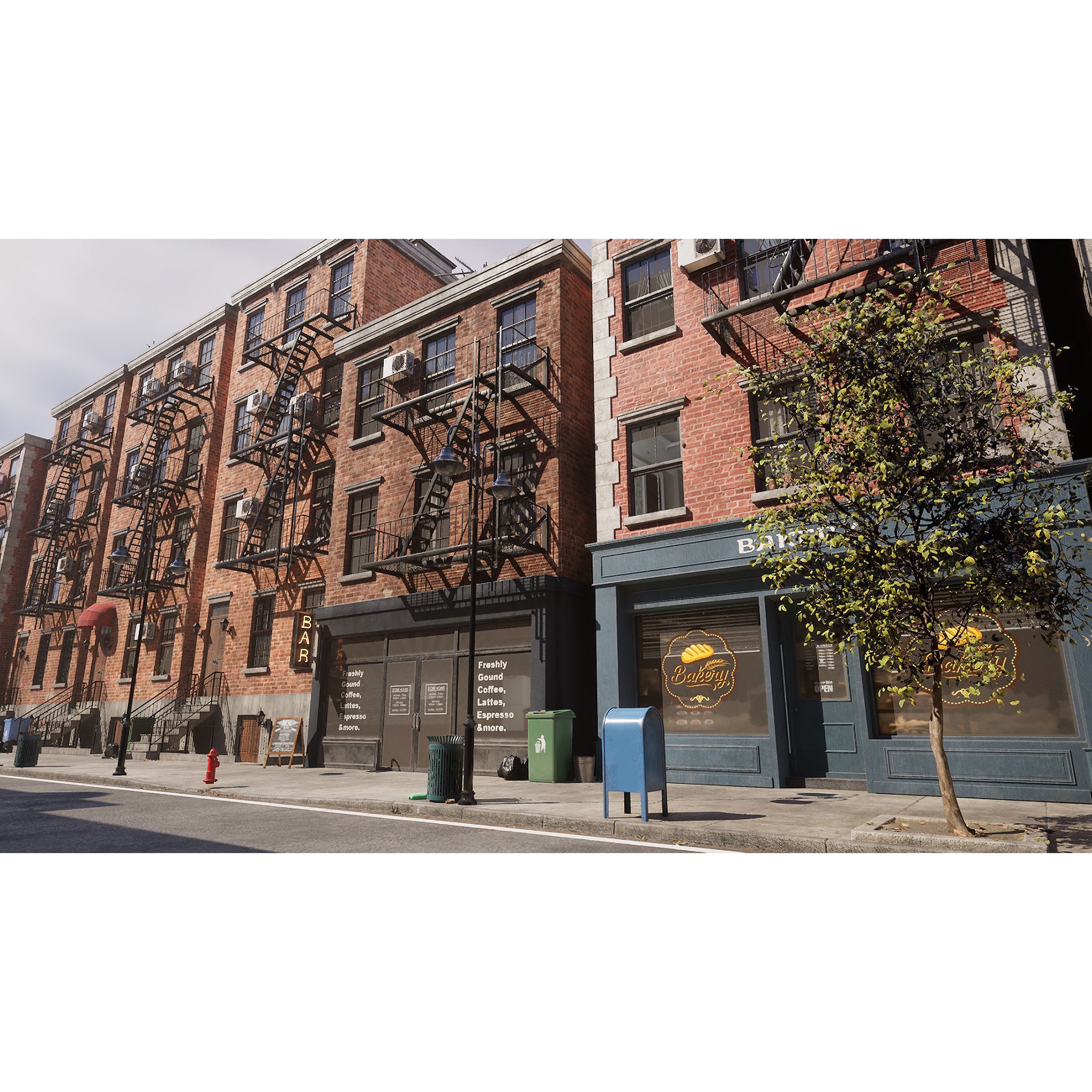 New York Street - Modular Game-Ready 3D Model - View 3