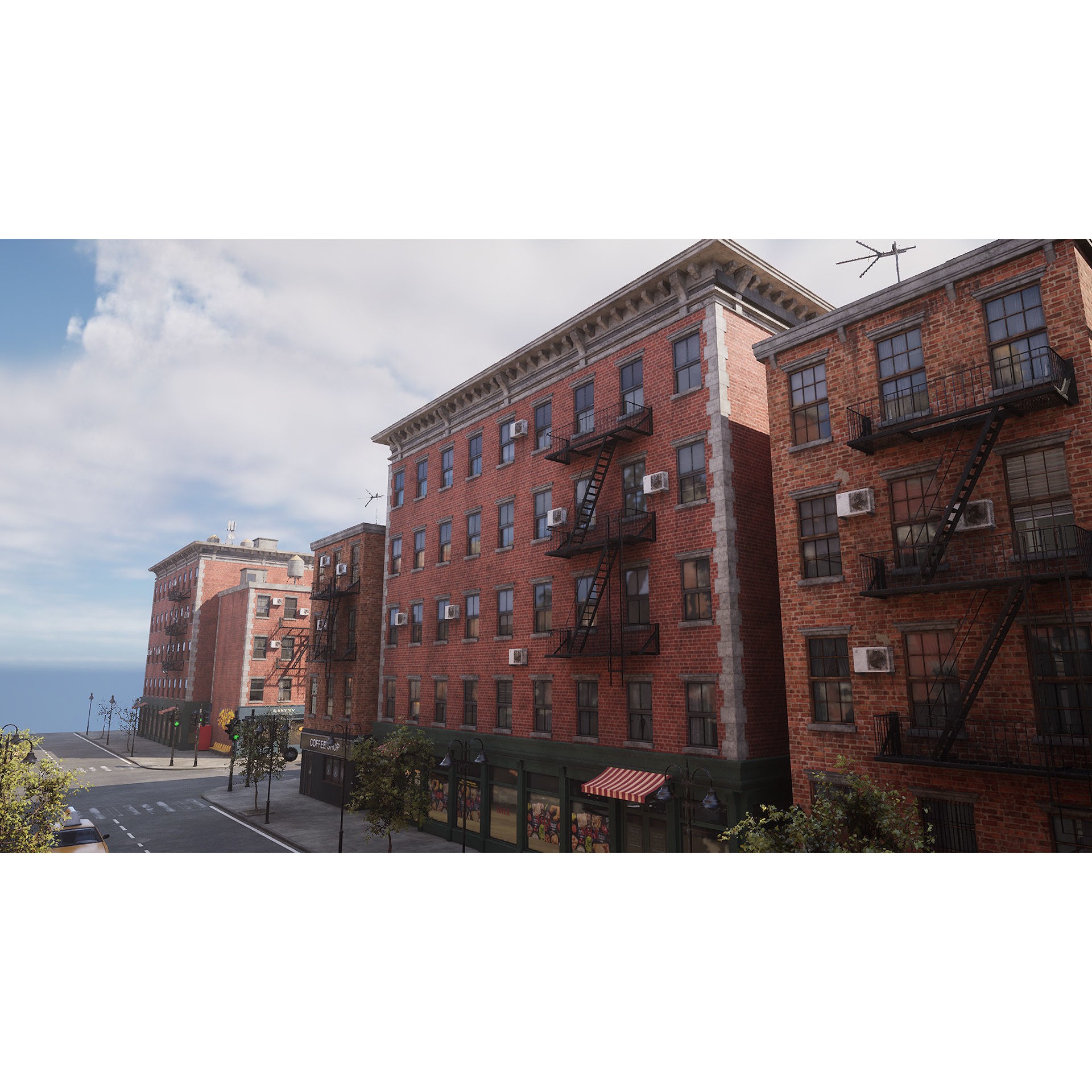 New York Street - Modular Game-Ready 3D Model - View 4