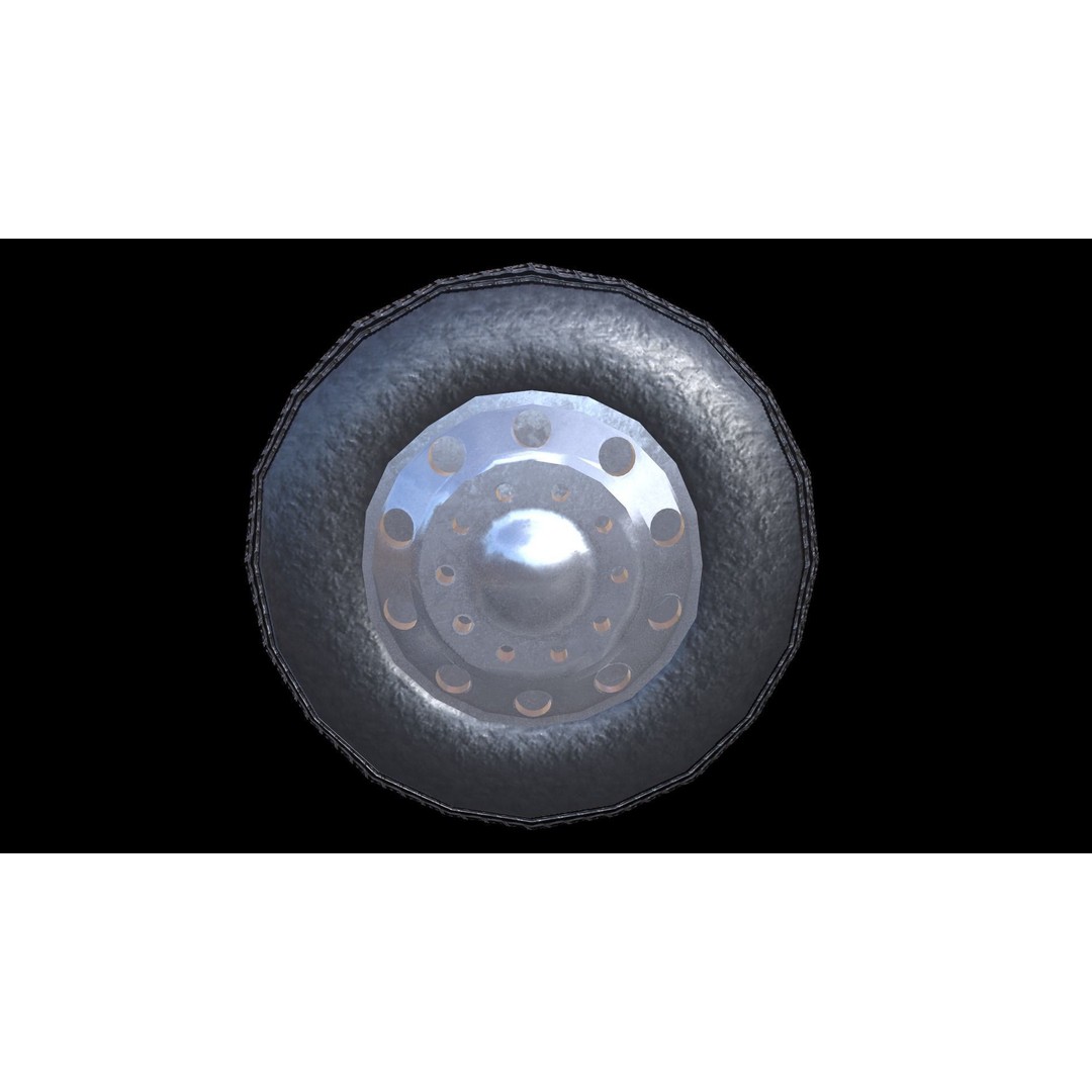 Truck Tyre 3D Model – Low Poly Vehicle Asset, FBX, Game Ready - View 12