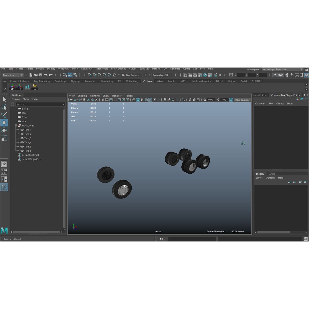 Truck Tyre 3D Model – Low Poly Vehicle Asset, FBX, Game Ready - View 15