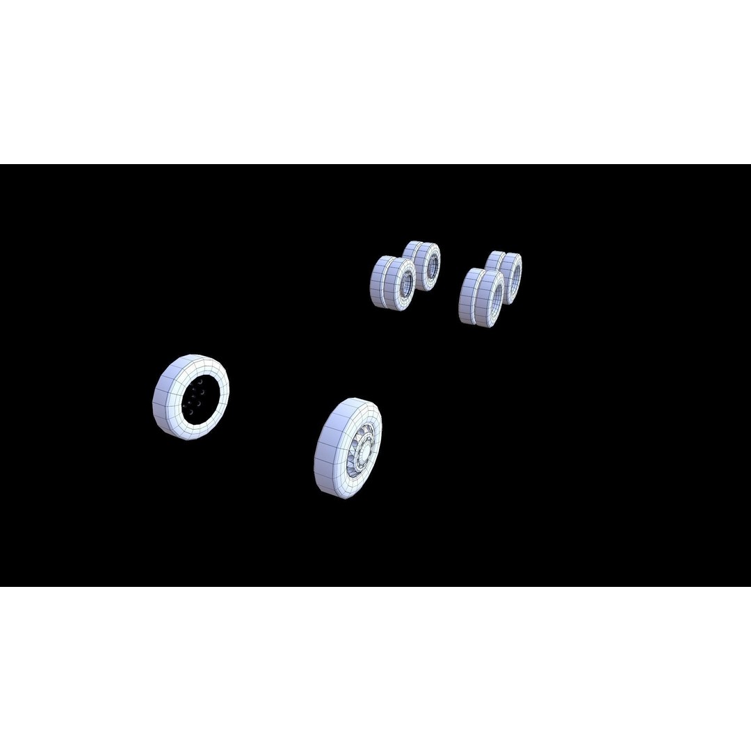 Truck Tyre 3D Model – Low Poly Vehicle Asset, FBX, Game Ready - View 17