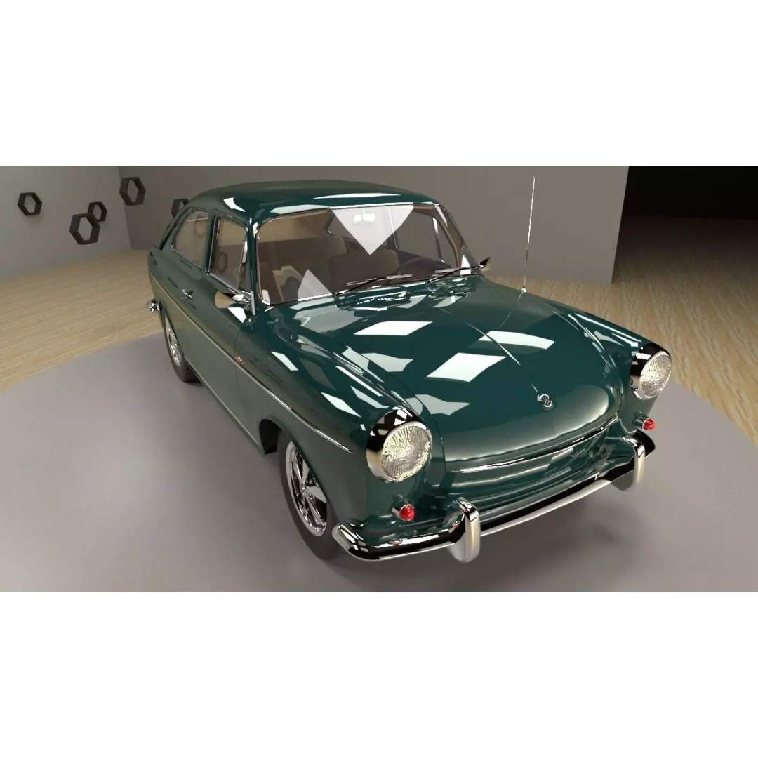 Volkswagen Type 3 Fastback 3D Model – Classic Car, FBX, Game-Ready - View 2