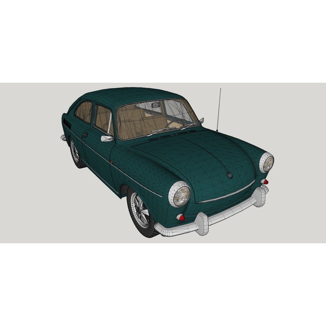 Volkswagen Type 3 Fastback 3D Model – Classic Car, FBX, Game-Ready - View 22