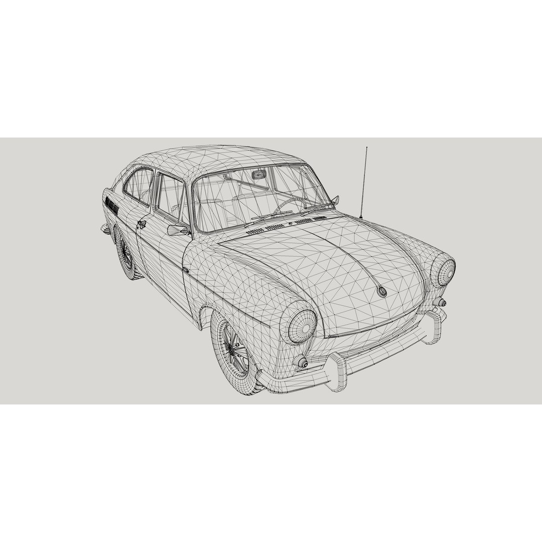 Volkswagen Type 3 Fastback 3D Model – Classic Car, FBX, Game-Ready - View 24