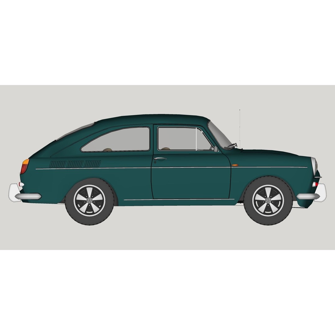 Volkswagen Type 3 Fastback 3D Model – Classic Car, FBX, Game-Ready - View 29
