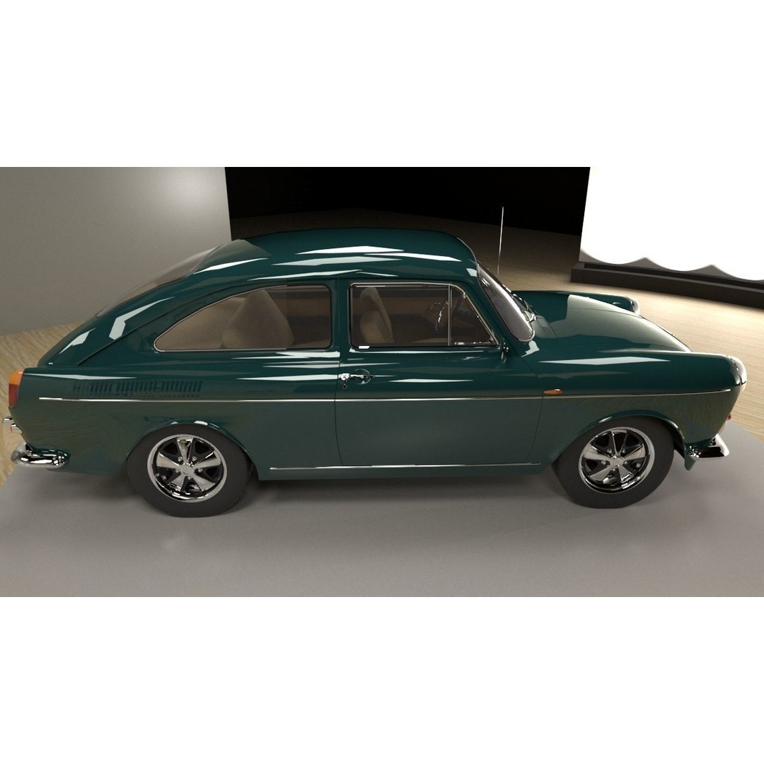 Volkswagen Type 3 Fastback 3D Model – Classic Car, FBX, Game-Ready - View 3